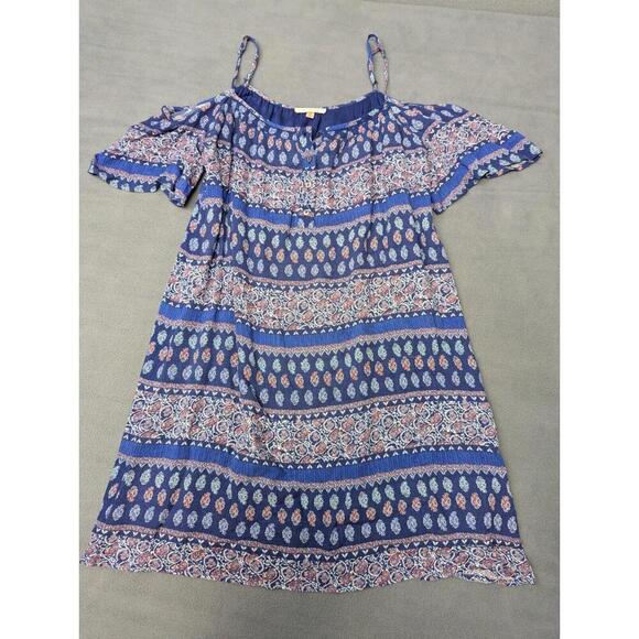 Skies are Blue Midi Dress M Button Sundress Flutter Paisley Boat Neck Straps - Picture 5 of 9